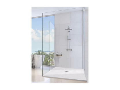 72x87 Shower Tray Meubiana Extra Thin White Marble Line With Free Drain