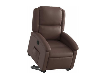 Brown faux leather electric recliner