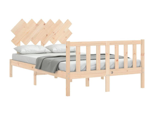 Bed frame with headboard, 120x200 cm, solid wood