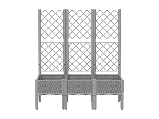 Planter with light grey trellis 120x40x142 PP