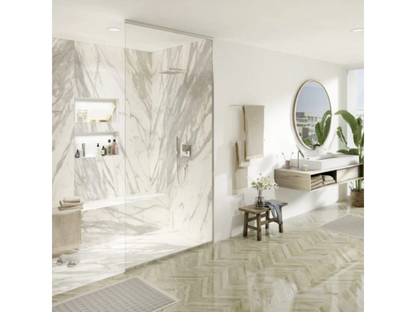 120x90 Homzora Neo tileable shower tray with Homzora marble white adhesive