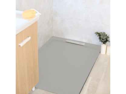 Meubiana extra-flat 70x160cm resin shower tray with a grey slate finish
