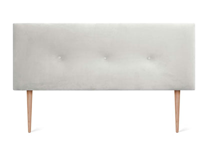 Meubiana Smooth Velvet Headboard with Buttons 145x115 with Bed Legs 120/135/140 - White