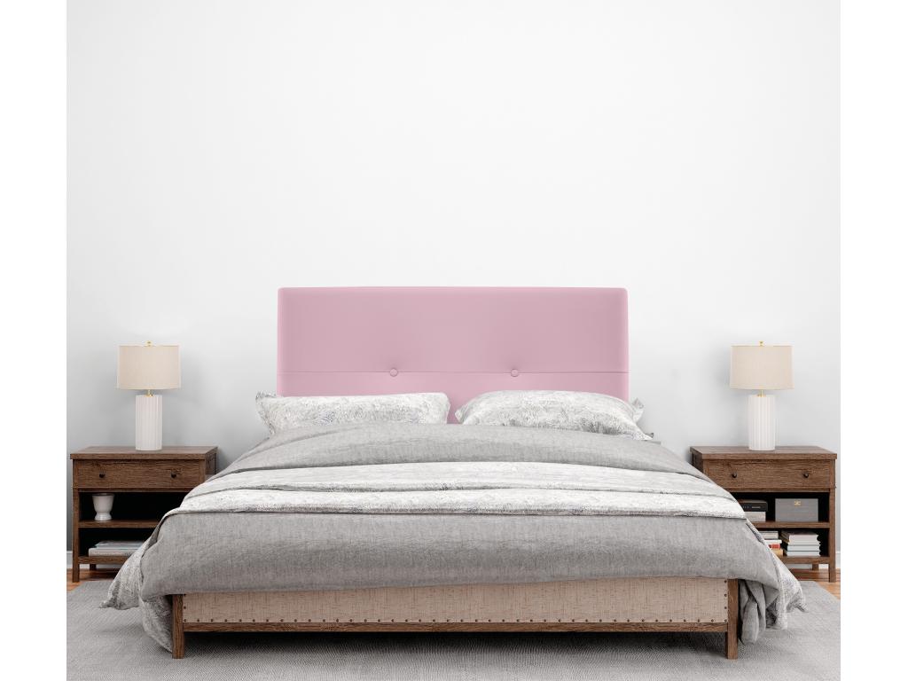 Homzora Faux Leather Headboard with Buttons 90x50cm for 80/90cm Beds - Pink