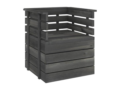 7-piece garden pallet furniture set, solid pine wood, dark grey