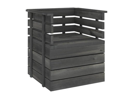 7-piece garden pallet furniture set, solid pine wood, dark grey