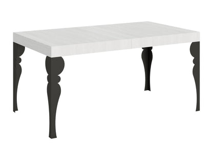 Paxon extendable table 80x160/244 cm, White Ash wood, Anthracite frame