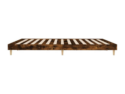 Bed frame without mattress, smoked oak, 200x200 cm, engineered wood