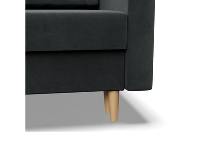 3-seater sofa with sleeper function, reversible cushion, dark grey
