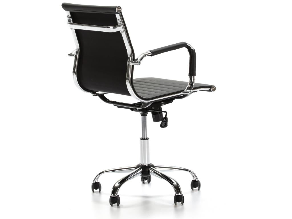 Homzora Reclining Office Chair, Black Synthetic Leather