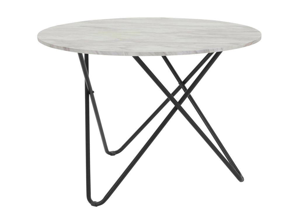 Homzora - 110cm Marble-Effect Dining Table