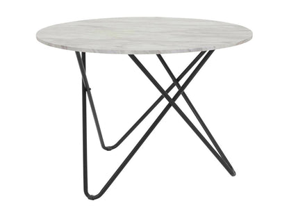 Homzora - 110cm Marble-Effect Dining Table