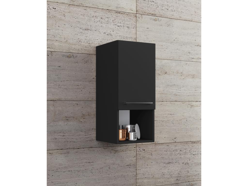 Meubiana Wood Bathroom Furniture Bathroom Cabinet Mid-Storage Cabinet Wall-Mounted Bathroom Furniture Shelf Meubiana DF Black