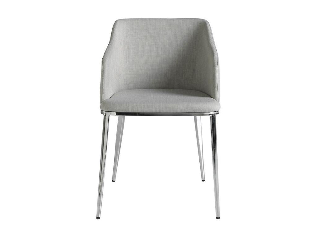 Gideon chair in grey fabric with silver steel legs - Set of 2 - Meubiana 90 Black