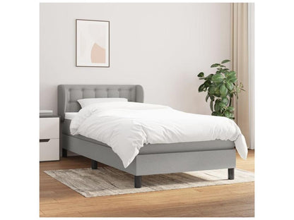 Meubiana bed base with light grey 80x200 mattress, fabric