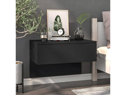 Black Wall-Mounted Bedside Table