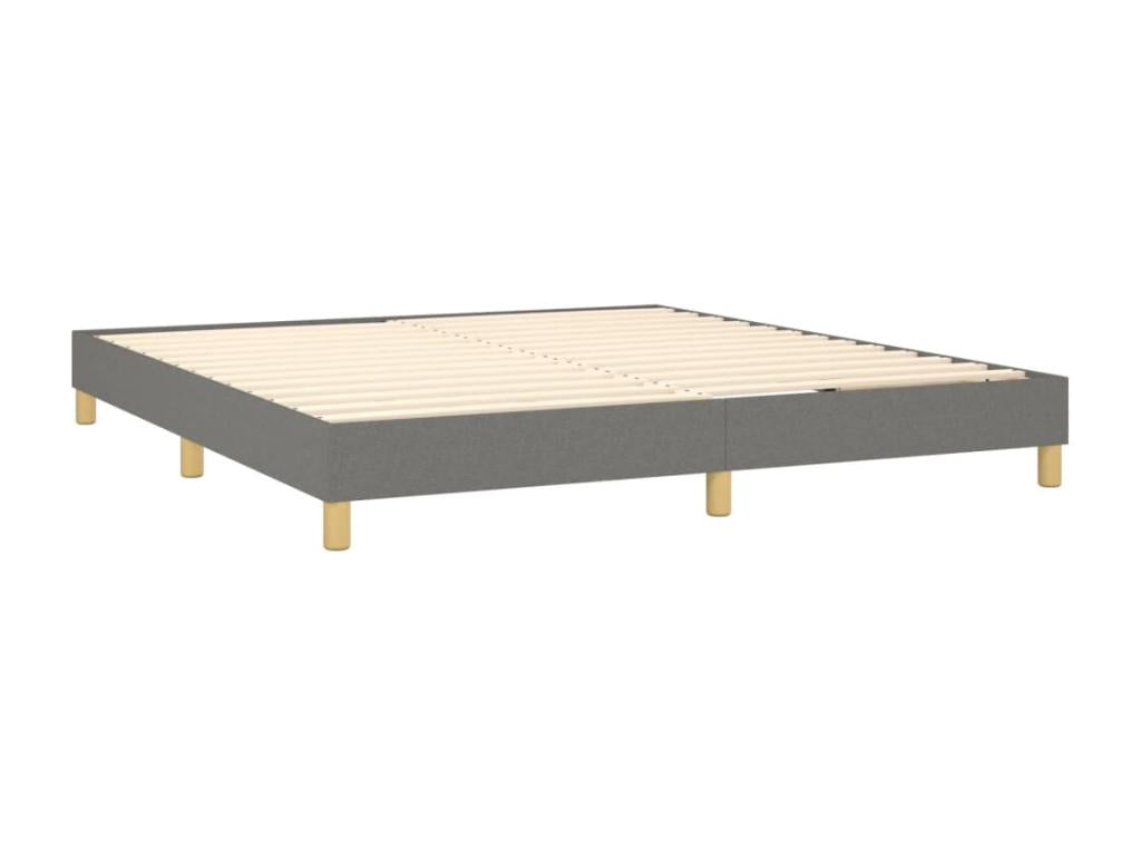 Upholstered bed base with mattress, dark grey, 160x200cm, fabric