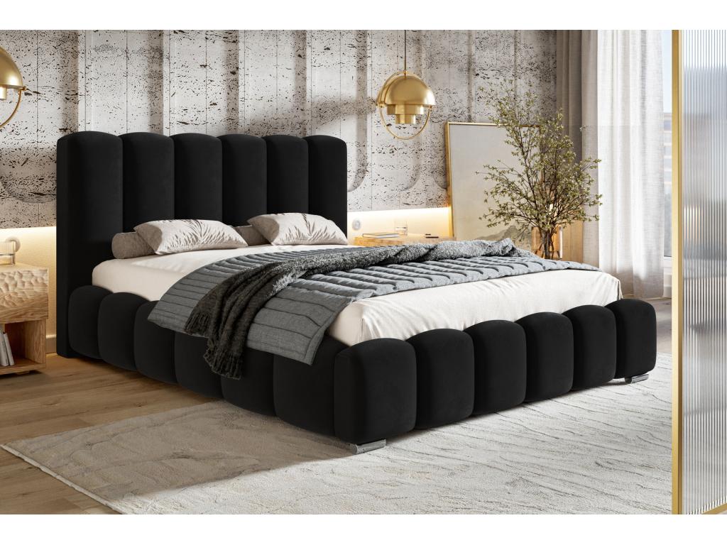 Homzora Bed Homzoraé 180x200 cm Homzora Double Bed with Slatted Base to Homzora Bed 140x200 Black Amor Velvet 4322