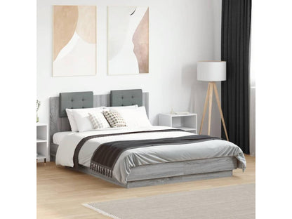 Meubiana grey bed frame with headboard, 120x190 cm