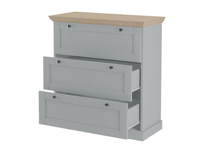 Chest of drawers with 3 drawers, Grey/Oak