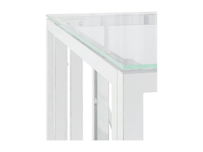 Silver coffee table 50x50x50 cm stainless steel and glass