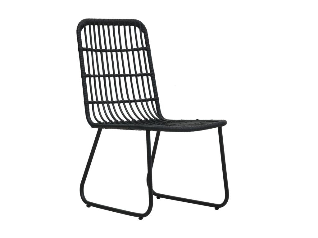 2-piece garden chairs, black wicker resin