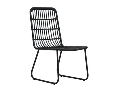 2-piece garden chairs, black wicker resin