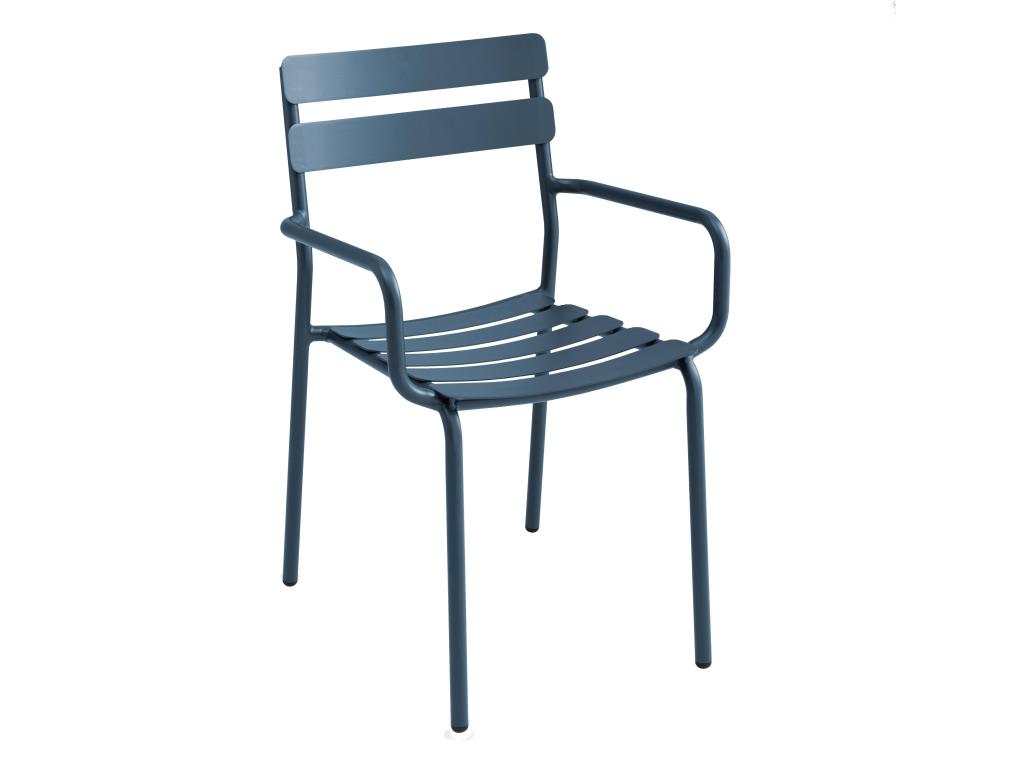 Dark blue aluminum patio chair