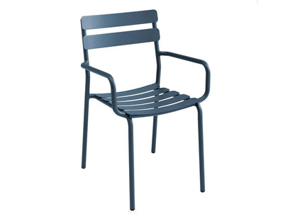 Dark blue aluminum patio chair