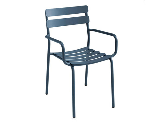 Dark blue aluminum patio chair