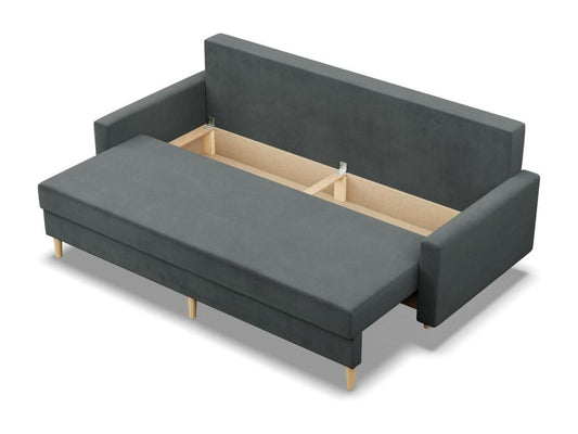 3-seater sofa with sleeper function, reversible cushion, dark grey