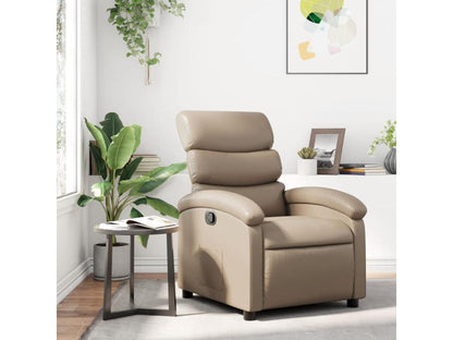 Cappuccino Reclining Armchair in Faux Leather