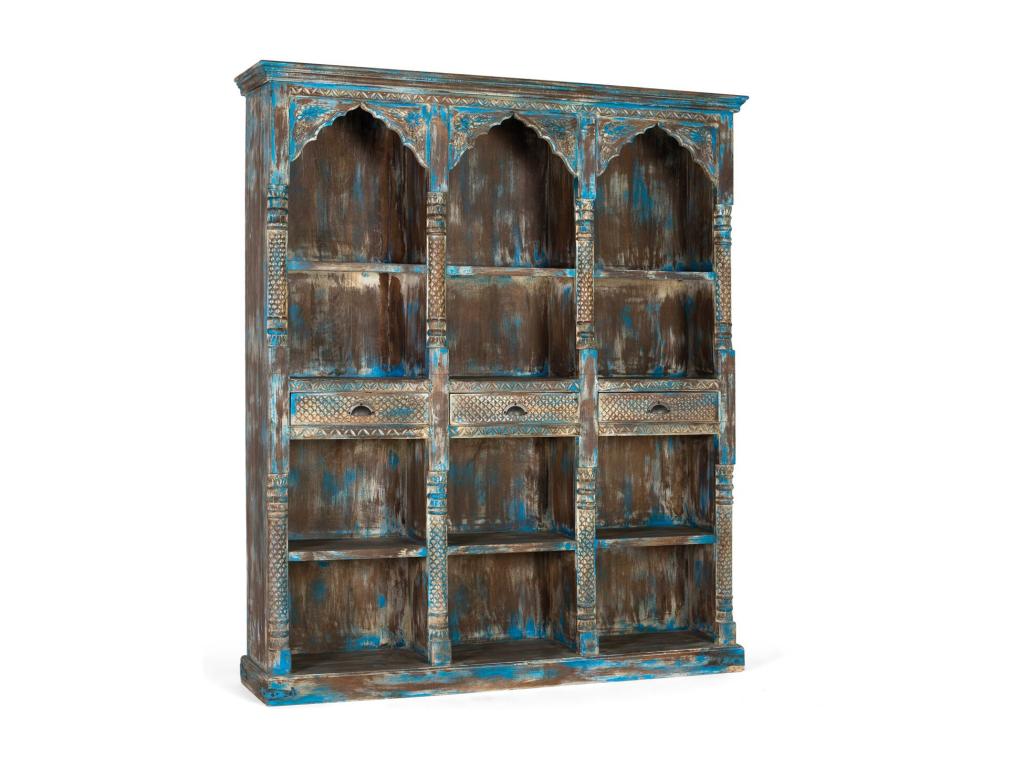 170 cm sideboard in aged blue mango wood