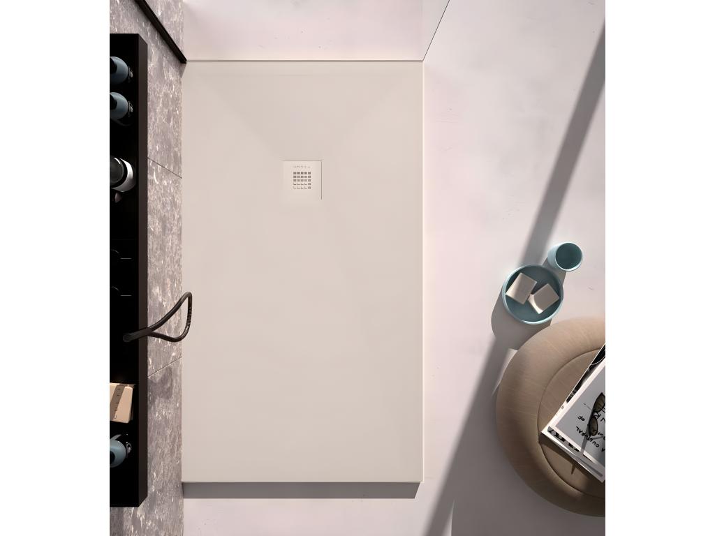 Homzora Plus smooth cream shower tray with colour grid - 170x70 cm