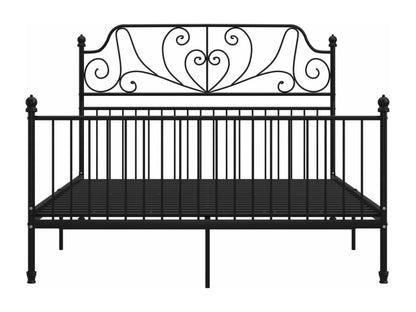 Black metal bed frame without mattress, 160x200 cm