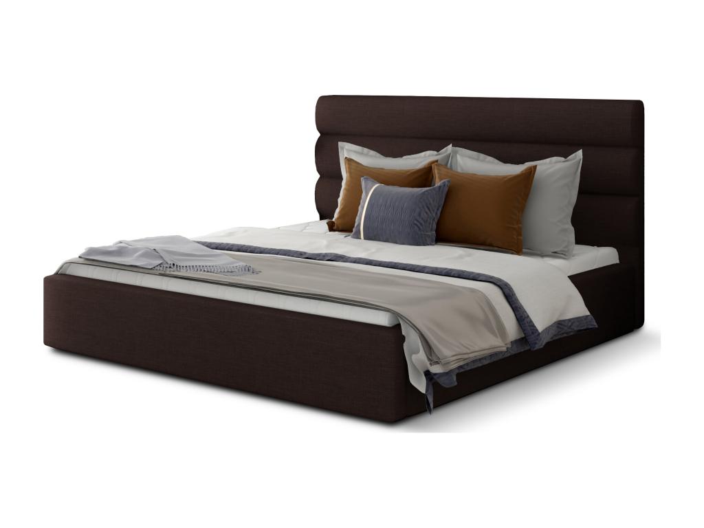Homzora brown fabric designer bed with storage - 4 sizes - 200x200
