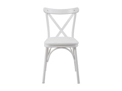 Kontante set: 1 extendable table and 4 white wooden chairs
