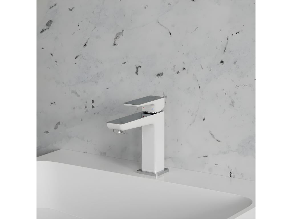 Homzora 15cm Low Basin Mixer Tap, Homzora/White