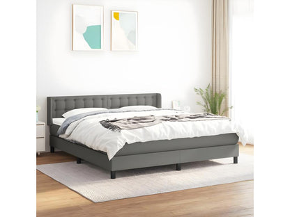 Meubiana bed base with mattress, dark grey, 180x200 cm, fabric