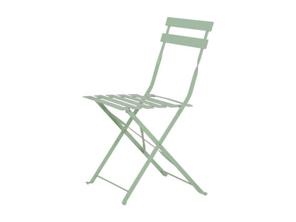 Folding bistro table and chairs for balcony or terrace - 2 seats - Green - Homzora