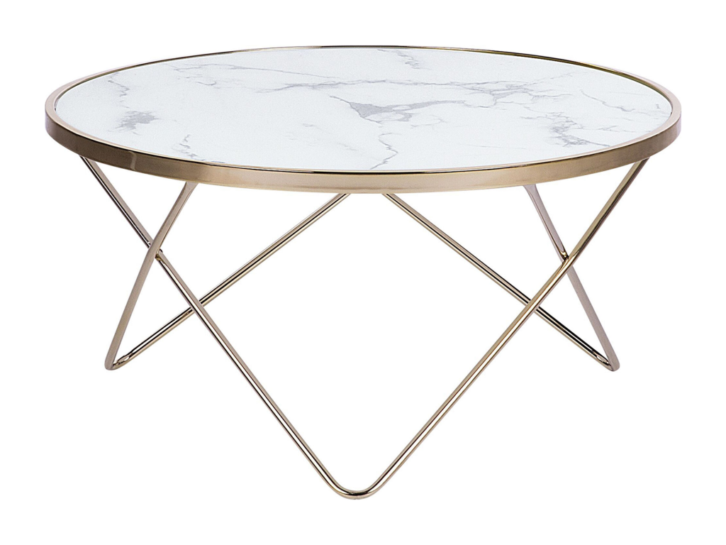 Meubiana Coffee Table, Marble Effect, Gold
