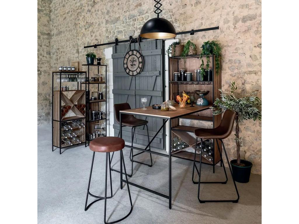 Meubiana bar table with sideboard, 153x80cm, Beige - Meubiana