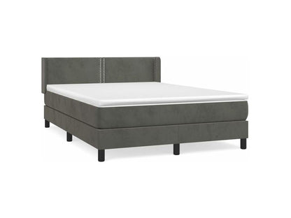 Meubiana bed base and mattress, dark grey, 140x190 cm, velvet