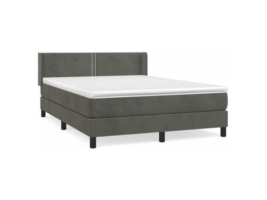 Meubiana bed base and mattress, dark grey, 140x190 cm, velvet