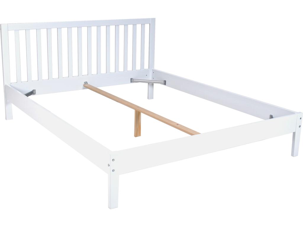 Bed with white wooden headboard 140x190 - LT14008