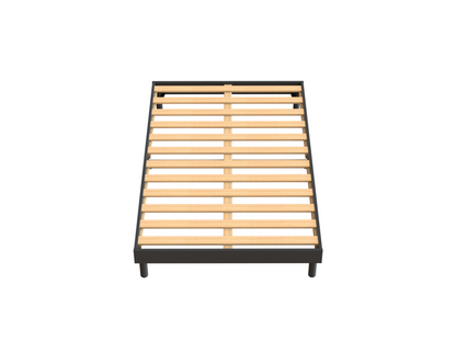 Meubiana White Foam Mattress Set - 140x200cm - Memory Foam Top Layer and Meubiana Grey Bed Base