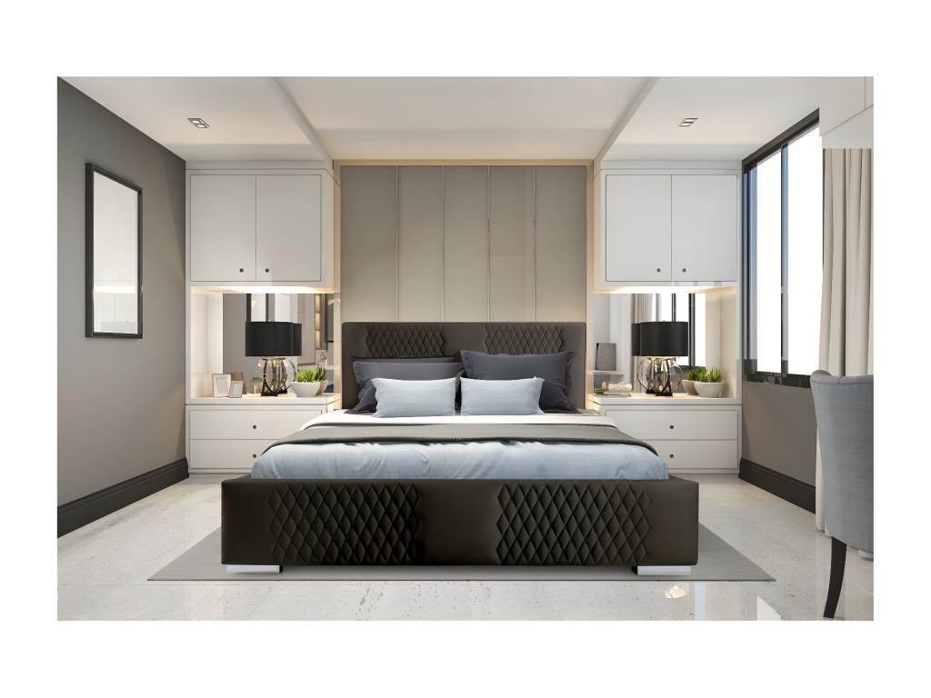 Storage bed 160x200 cm, anthracite grey - Meubiana Collection