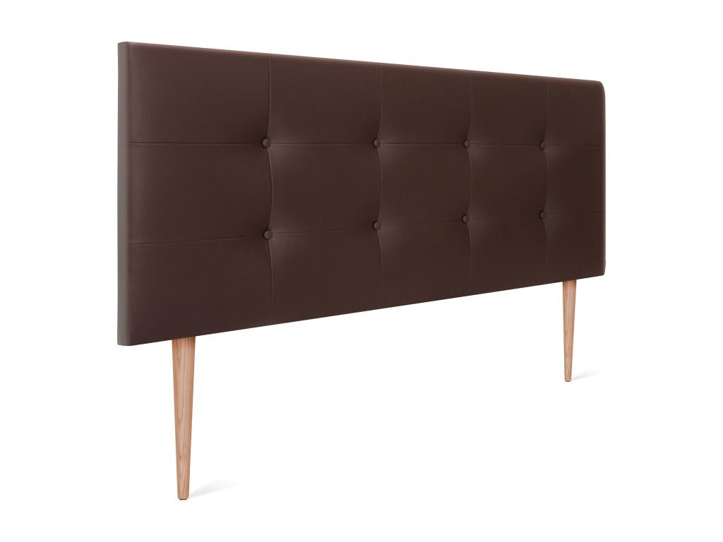 Meubiana Faux Leather Upholstered Headboard 160x115cm with Legs for 150/160cm Beds - Chocolate