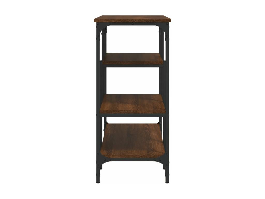 Console table with shelves, brown oak, 100x35x75 cm