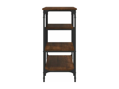 Console table with shelves, brown oak, 100x35x75 cm